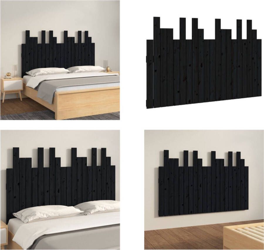 VidaXL Hoofdbord wandmontage 127 5x3x80 cm massief grenenhout zwart Wandhoofdbord Wandhoofdborden Hoofdeinde Hoofdeindes - Foto 2
