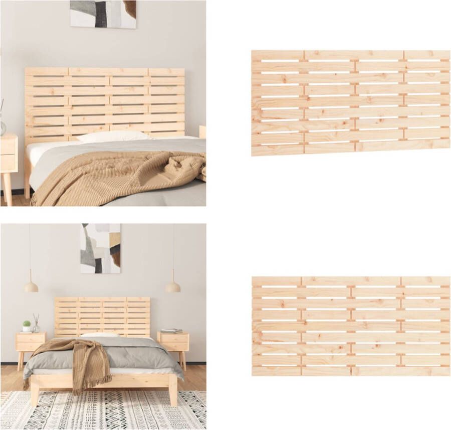 VidaXL Hoofdbord wandmontage 156x3x63 cm massief grenenhout Wandhoofdbord Wandhoofdborden Hoofdeinde Hoofdeindes