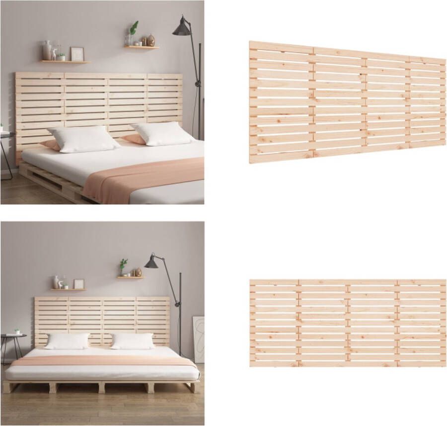 VidaXL Hoofdbord wandmontage 166x3x91-5 cm massief grenenhout Wandhoofdbord Wandhoofdborden Hoofdeinde Hoofdeindes