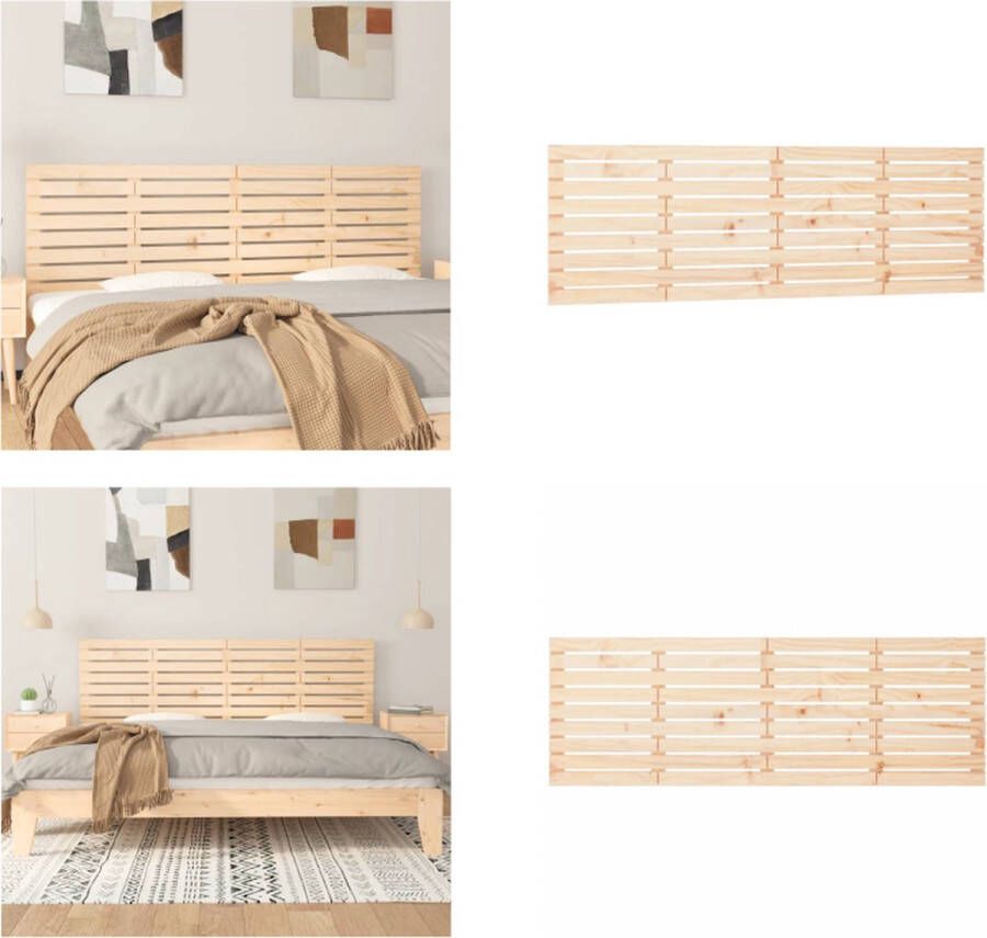 VidaXL Hoofdbord wandmontage 206x3x63 cm massief grenenhout Wandhoofdbord Wandhoofdborden Hoofdeinde Hoofdeindes