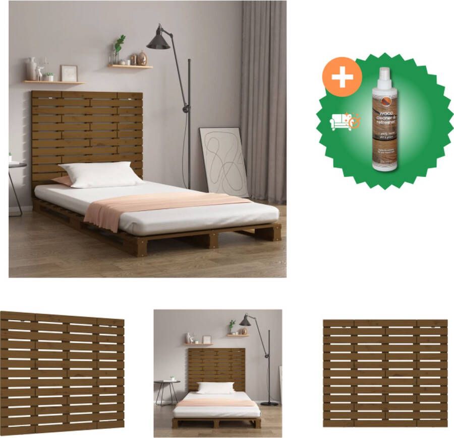 VidaXL Hoofdbord wandmontage 81x3x91-5 cm grenenhout honingbruin Bedonderdeel Inclusief Houtreiniger en verfrisser