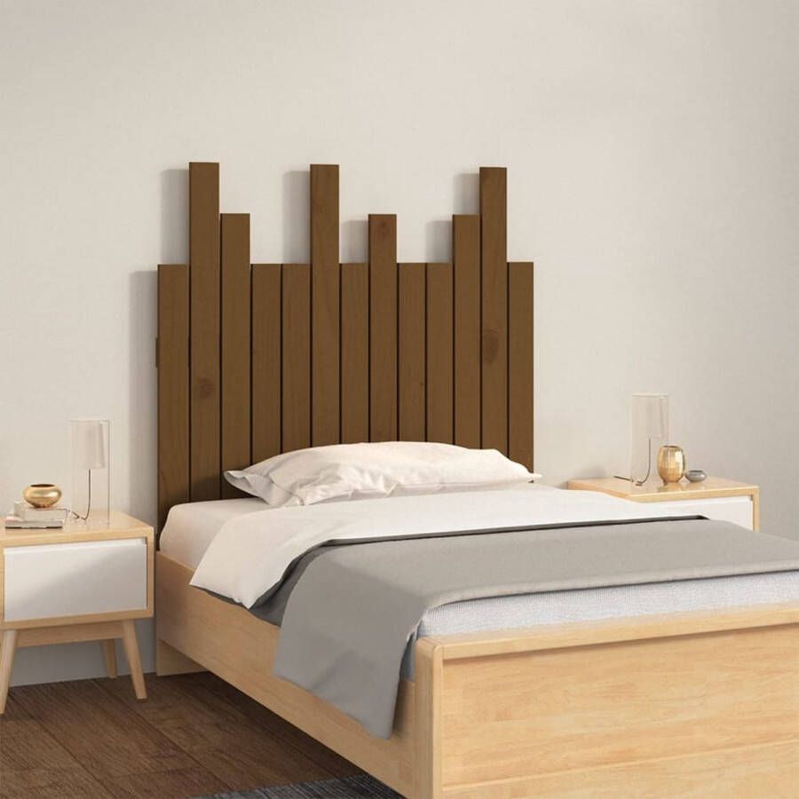 VIDAXL Hoofdbord wandmontage 82 5x3x80 cm grenenhout honingbruin - Foto 1