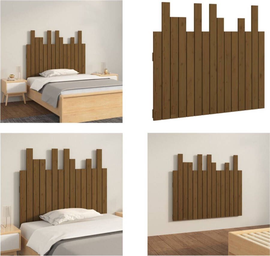VidaXL Hoofdbord wandmontage 95-5x3x80 cm grenenhout honingbruin Wandhoofdbord Wandhoofdborden Hoofdeinde Hoofdeindes
