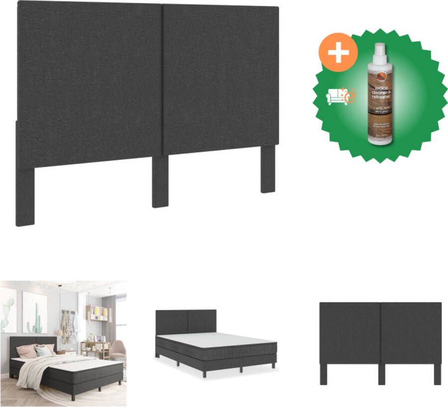 VidaXL Hoofdbord X Donkergrijs 181 x 116 x 3.8 cm Montage vereist Bedonderdeel Inclusief Houtreiniger en verfrisser