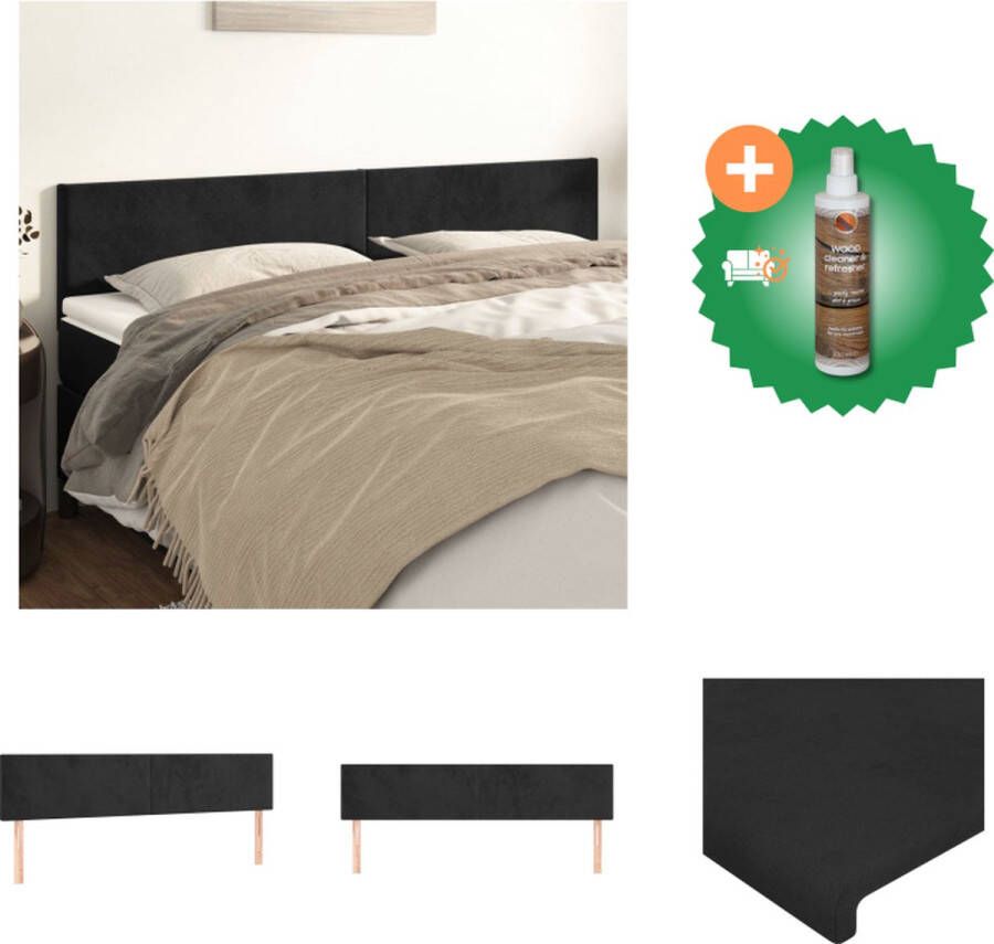 VidaXL Hoofdbord Zacht Fluweel 200 x 5 x 78 88 cm Verstelbare Hoogte Bedonderdeel Inclusief Houtreiniger en verfrisser