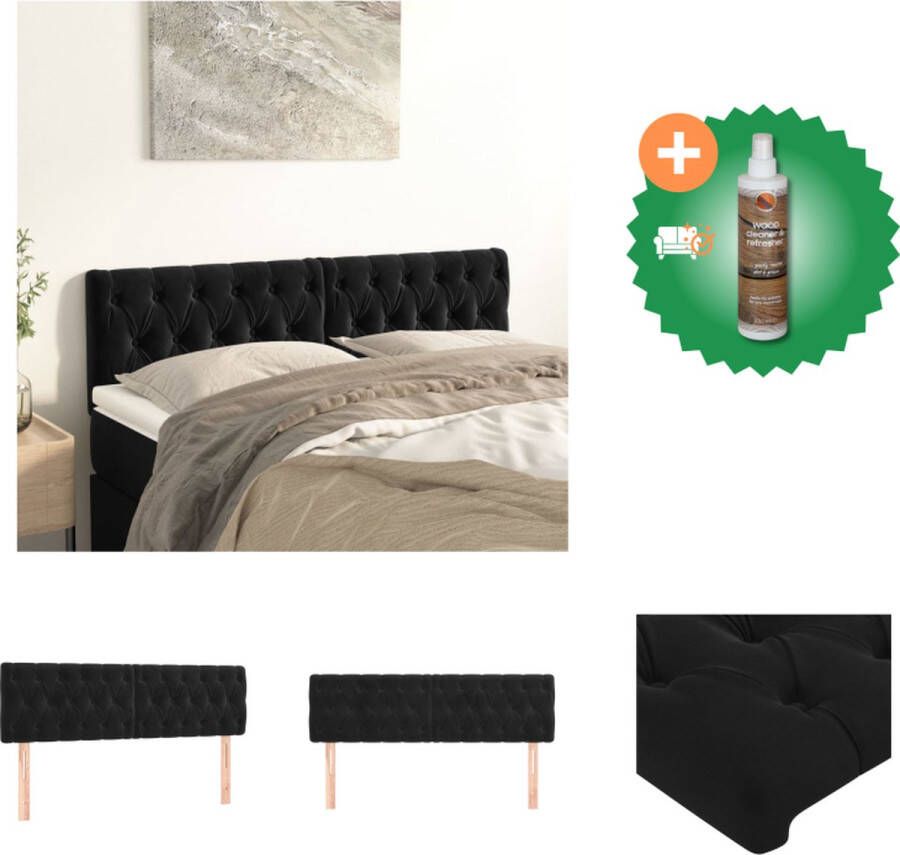 VidaXL Hoofdbord Zacht Fluweel Verstelbare Hoogte Stevige Poten Comfortabele Ondersteuning Kleur- Zwart Afmetingen- 160 x 7 x 78 88 cm Materiaal- 100% polyester Bedonderdeel Inclusief Houtreiniger en verfrisser