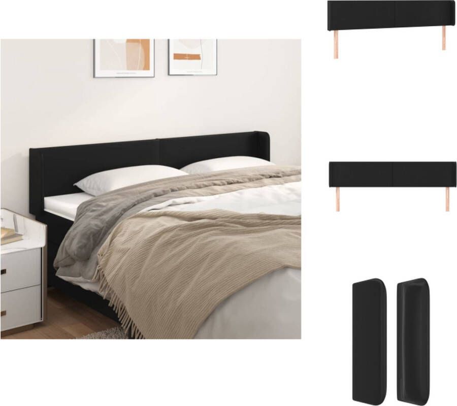 VidaXL Hoofdbord Zwart Kunstleer Verstelbare hoogte Stevige poten Comfortabele ondersteuning Bedonderdeel