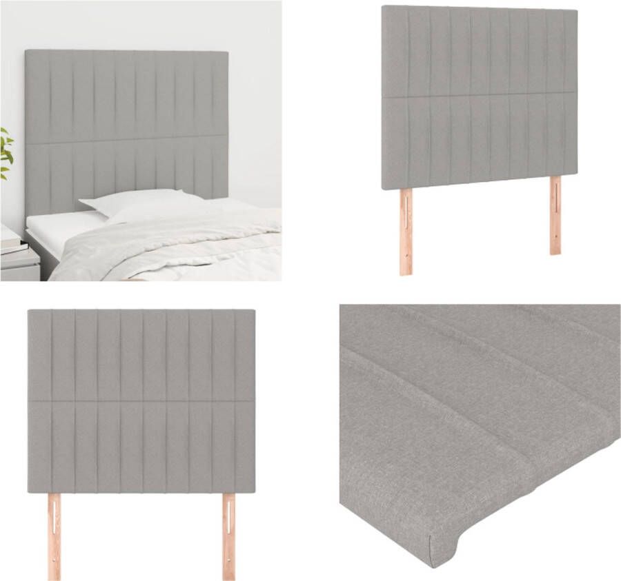 The Living Store Hoofdbord Bedhoofdbord Verstelbare Hoogte Comfortabele Ondersteuning Lichtgrijs 200 x 5 x 78 88 cm 2 x Hoofdeind Hoofd Bord Hoofdkussen Beddecoratie Slaapcomfort Grijs - Foto 2