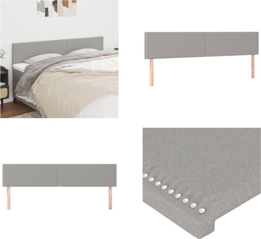The Living Store Hoofdbord Bedhoofdbord Verstelbare Hoogte Comfortabele Ondersteuning Lichtgrijs 200 x 5 x 78 88 cm 2 x Hoofdeind Hoofd Bord Hoofdkussen Beddecoratie Slaapcomfort Grijs - Foto 4