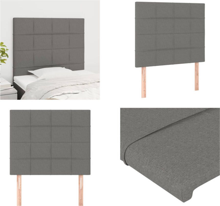 The Living Store Hoofdbord Classic Donkergrijs 200x5x78 88 cm Stof Hoofd Bord Hoofdkussen Beddecoratie Slaapkamers Donkere Kleuren - Foto 2