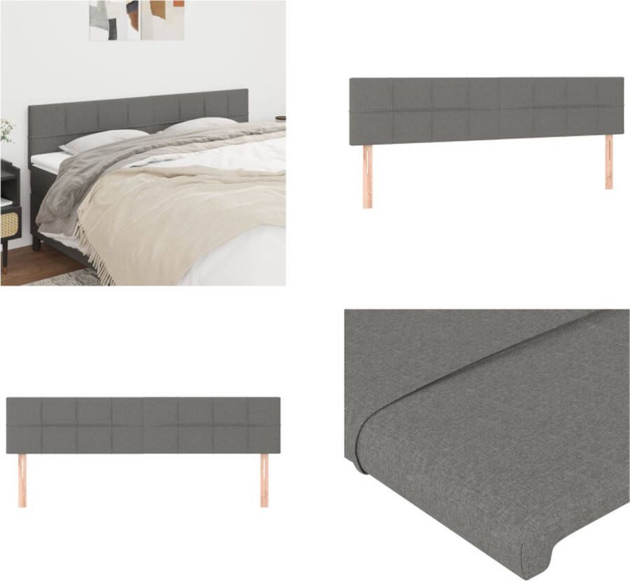 The Living Store Hoofdbord Classic Donkergrijs 200x5x78 88 cm Stof Hoofd Bord Hoofdkussen Beddecoratie Slaapkamers Donkere Kleuren - Foto 3