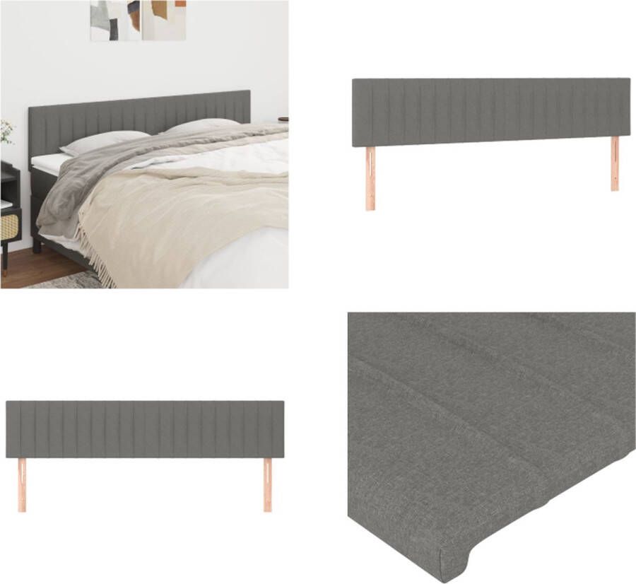 The Living Store Hoofdbord Classic Donkergrijs 200x5x78 88 cm Stof Hoofd Bord Hoofdkussen Beddecoratie Slaapkamers Donkere Kleuren - Foto 4