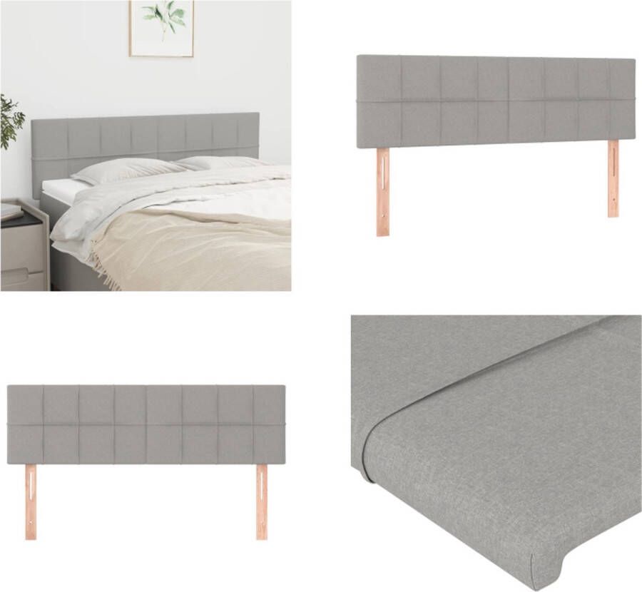 VidaXL Hoofdborden 2 st 72x5x78 88 cm stof lichtgrijs Hoofdbord Hoofdborden Hoofdeinde Houten Hoofdbord