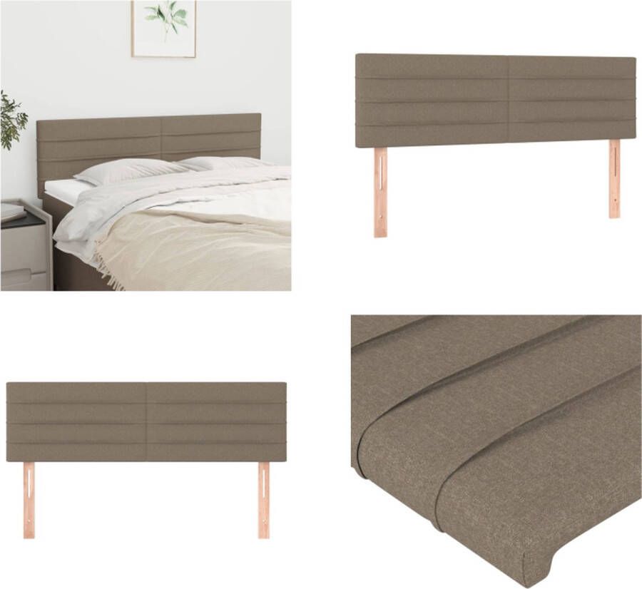 The Living Store Hoofdbord Stof Taupe 144x5x78 88cm Verstelbare hoogte Hoofd Bord Hoofdeinde Beddengoed Slaapkamers Taupecleur - Foto 2