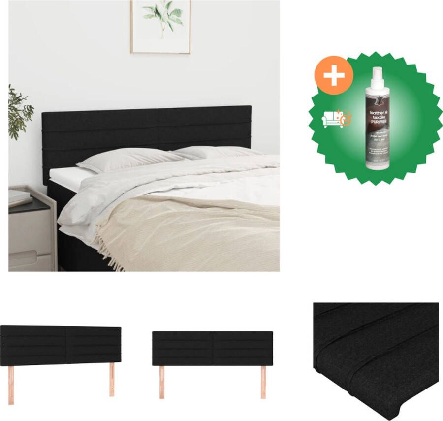 VidaXL Hoofdbord Bed 144x5x78 88cm Zwart stof hout larikshout Bedonderdeel Inclusief Reiniger
