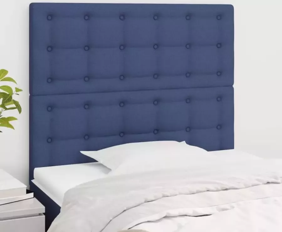 VIDAXL Hoofdborden 2 st 80x5x78 88 cm stof blauw - Foto 6