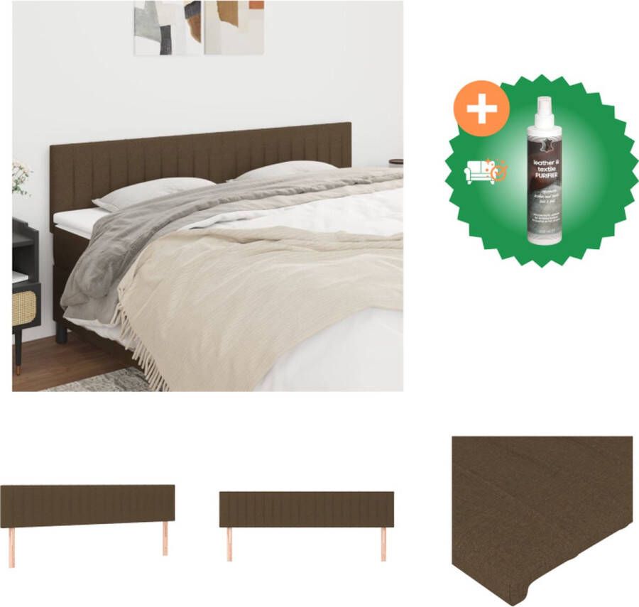 VidaXL Hoofdbord Donkerbruin Stof 80x5x118 128 cm Verstelbare hoogte Stevige poten Bedonderdeel Inclusief Reiniger