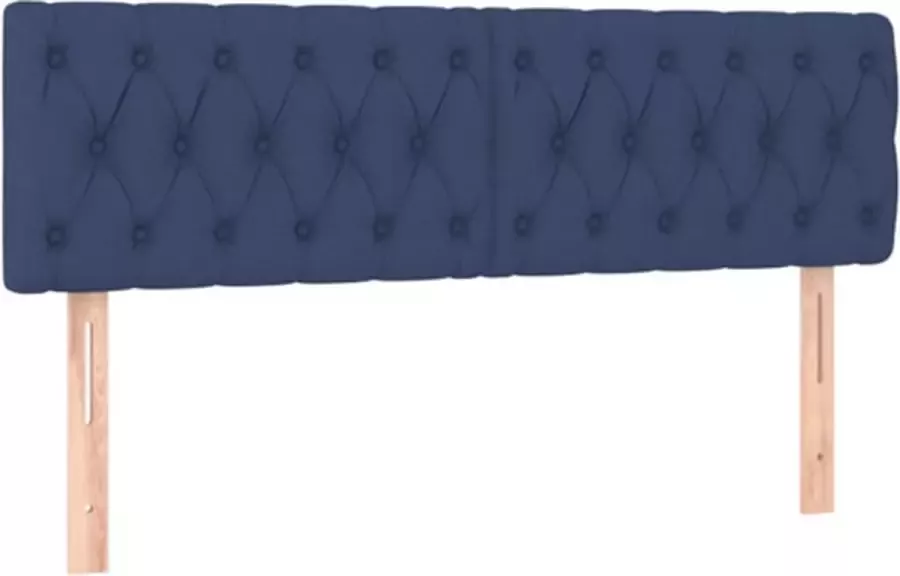 VidaXL Hoofdborden 2 st 80x7x78 88 cm stof blauw - Foto 5