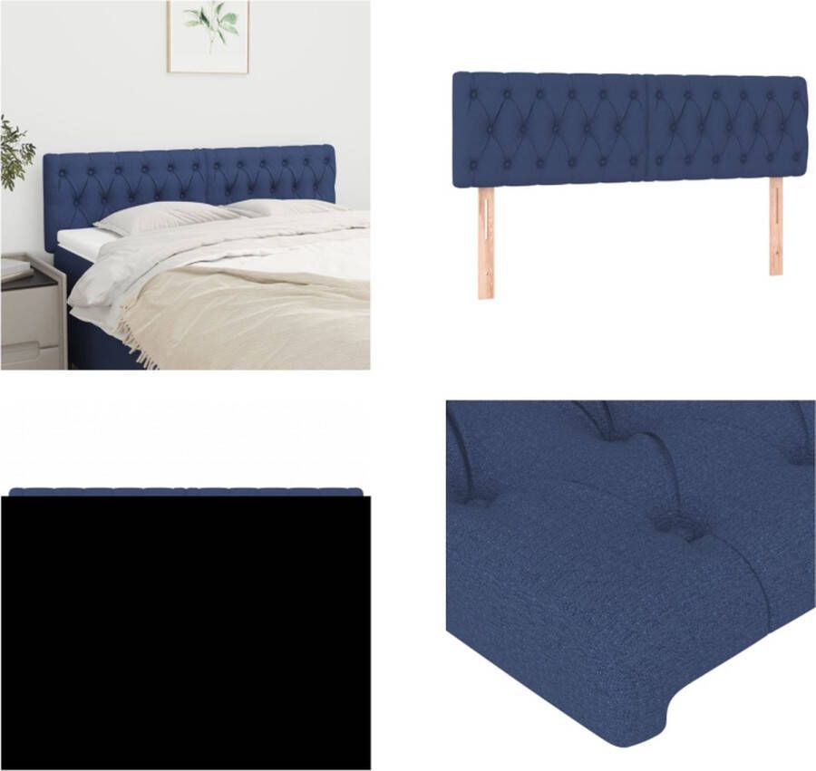 VidaXL Hoofdborden 2 st 80x7x78 88 cm stof blauw Hoofdbord Hoofdborden Hoofdeinde Houten Hoofdbord
