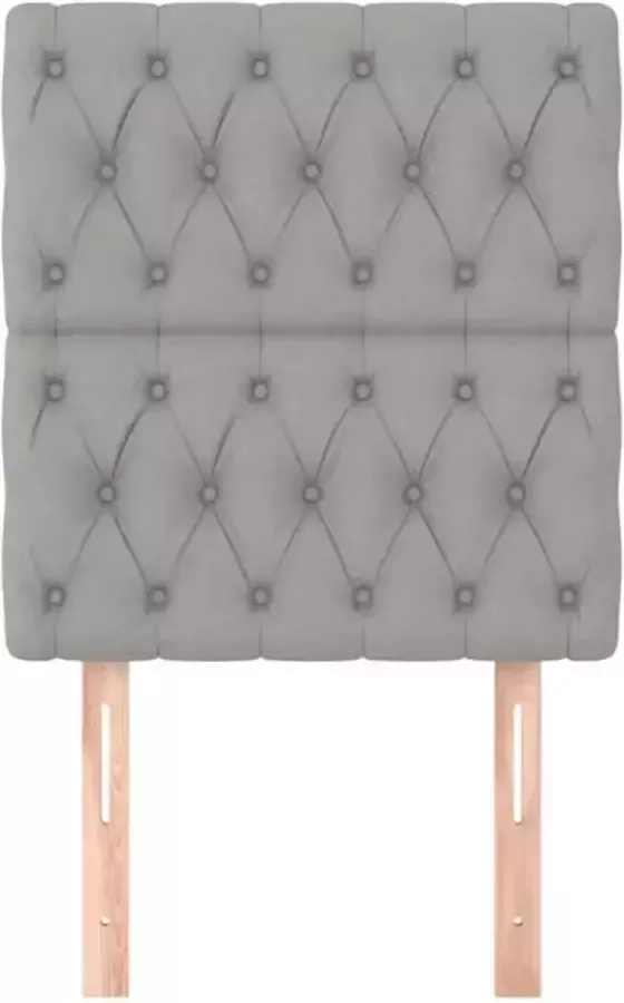 VidaXL Hoofdborden 2 st 80x7x78 88 cm stof lichtgrijs - Foto 4