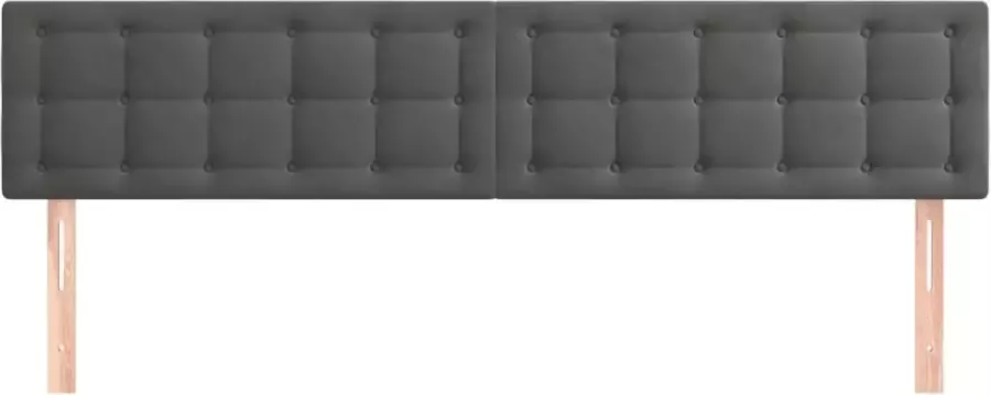 VIDAXL Hoofdborden 2 st 90x5x78 88 cm fluweel donkergrijs - Foto 5