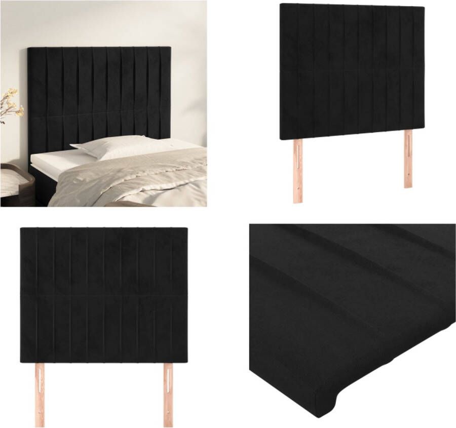 The Living Store Hoofdbord Zwart 90 x 5 x 118 128 cm Fluweel Verstelbare Hoogte Stevige Houten Poten Hoofd Bord Hoofdbord Zwart Velvet Hoofdbord Tweepersoons Hoofdbord Beddecoratie - Foto 2
