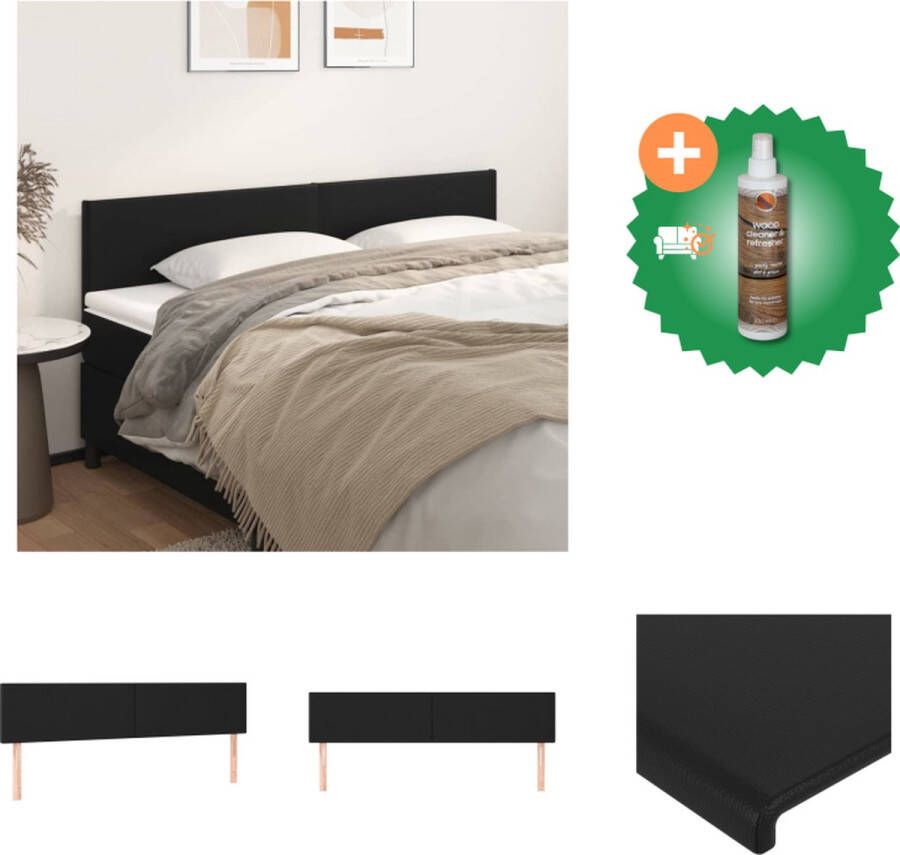 VidaXL Klassiek Hoofdbord Kunstleer Verstelbare Hoogte Stevige Poten Comfortabele Ondersteuning Zwart 90x5x118 128cm Bedonderdeel Inclusief Houtreiniger en verfrisser