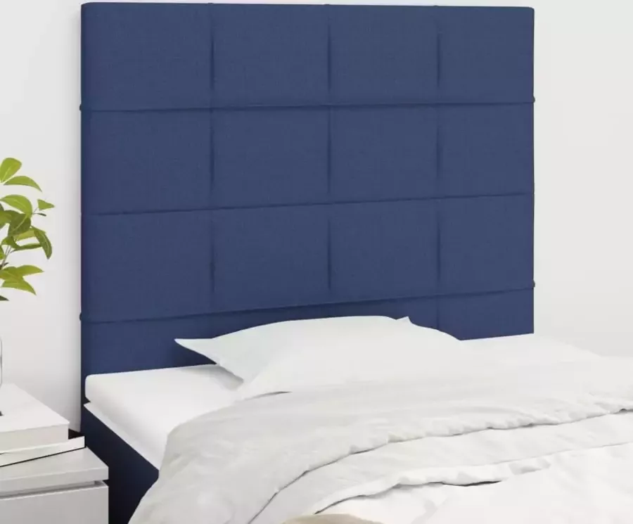 VIDAXL Hoofdborden 2 st 90x5x78 88 cm stof blauw - Foto 5