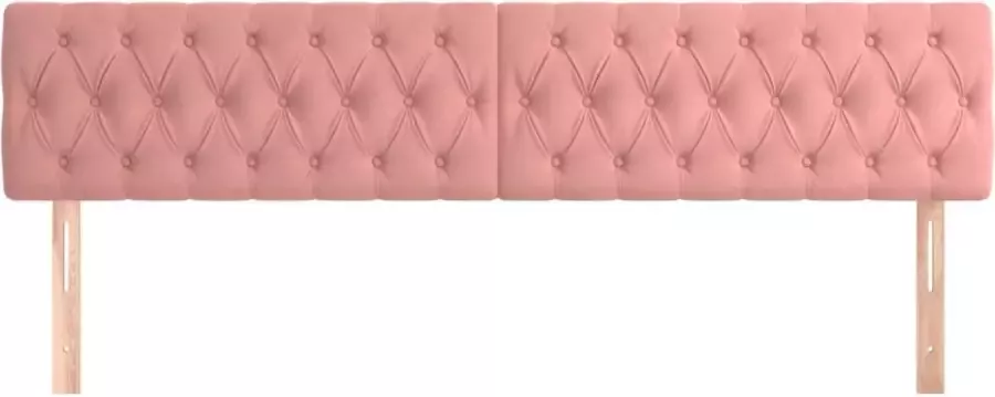 VIDAXL Hoofdborden 2 st 90x7x78 88 cm fluweel roze - Foto 3