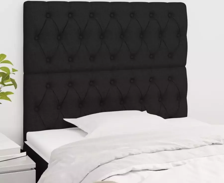 VidaXL Hoofdborden 2 st 90x7x78 88 cm stof zwart - Foto 2