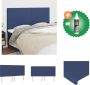 VidaXL Hoofdborden Luxe klassiek design Verstelbare hoogte Blauw 200 x 5 x 118 128 cm Set van 4 Bedonderdeel Inclusief Reiniger - Thumbnail 1