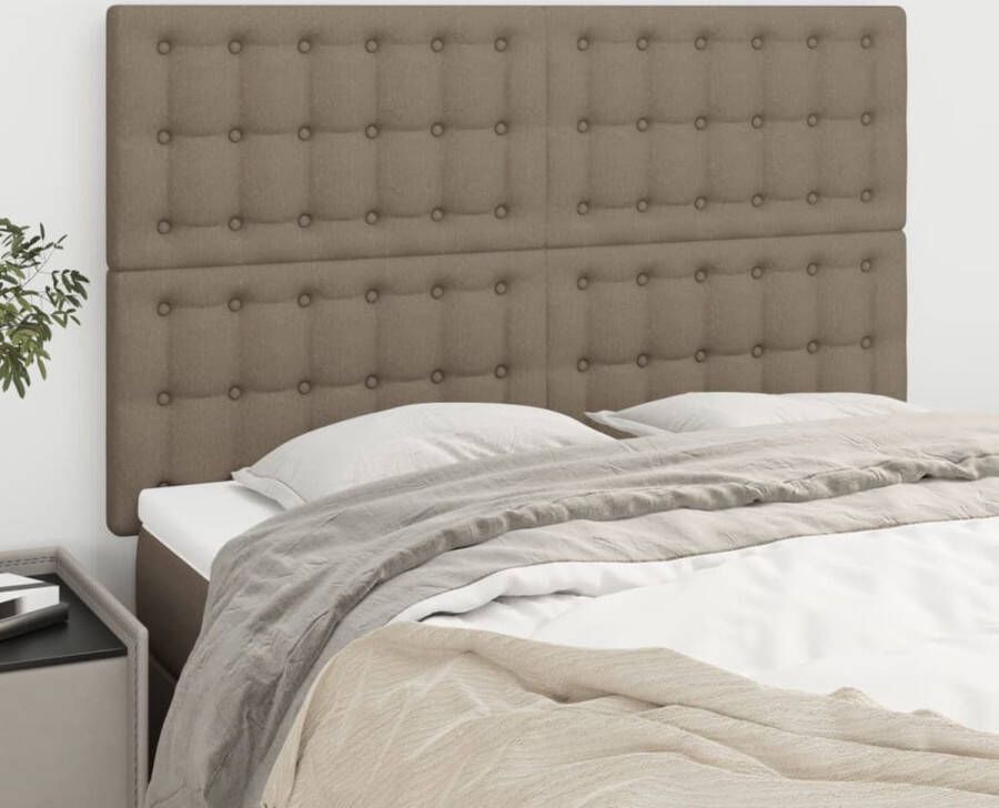 VidaXL Hoofdborden 4 st 72x5x78 88 cm stof taupe - Foto 6