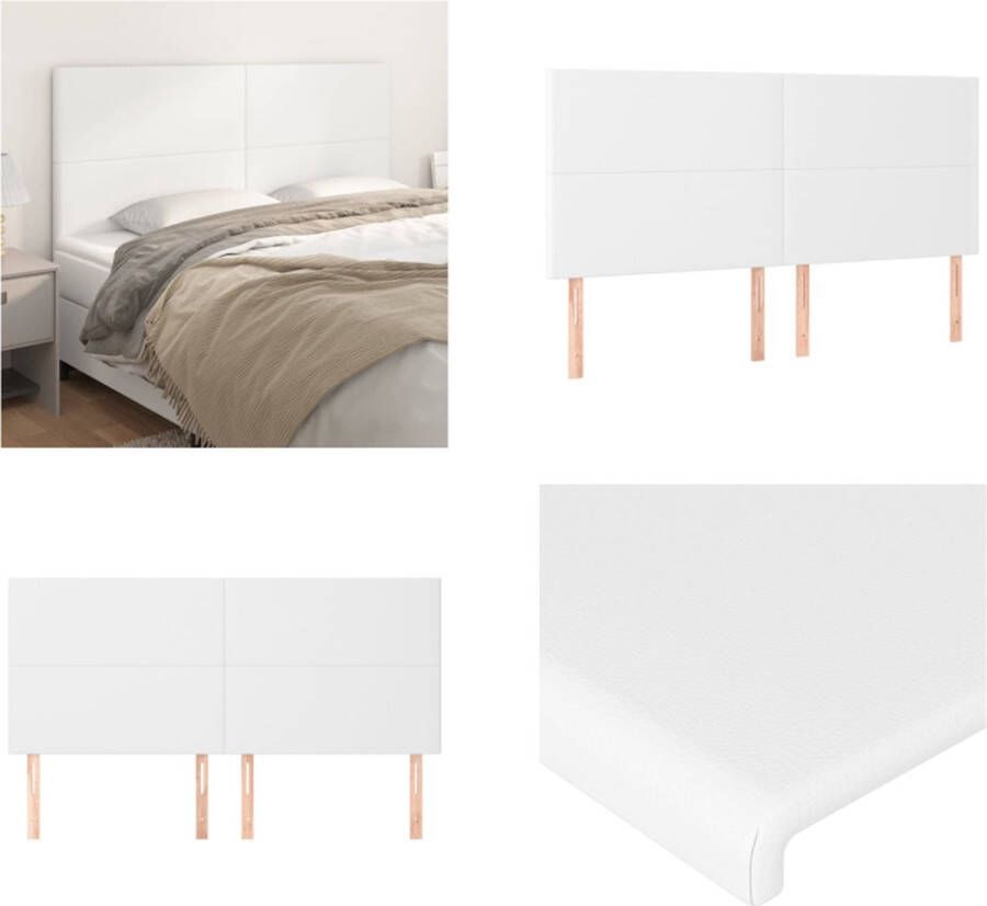 VidaXL Hoofdborden 4 st 80x5x78 88 cm kunstleer wit Hoofdbord Hoofdborden Hoofdeinde Houten Hoofdbord