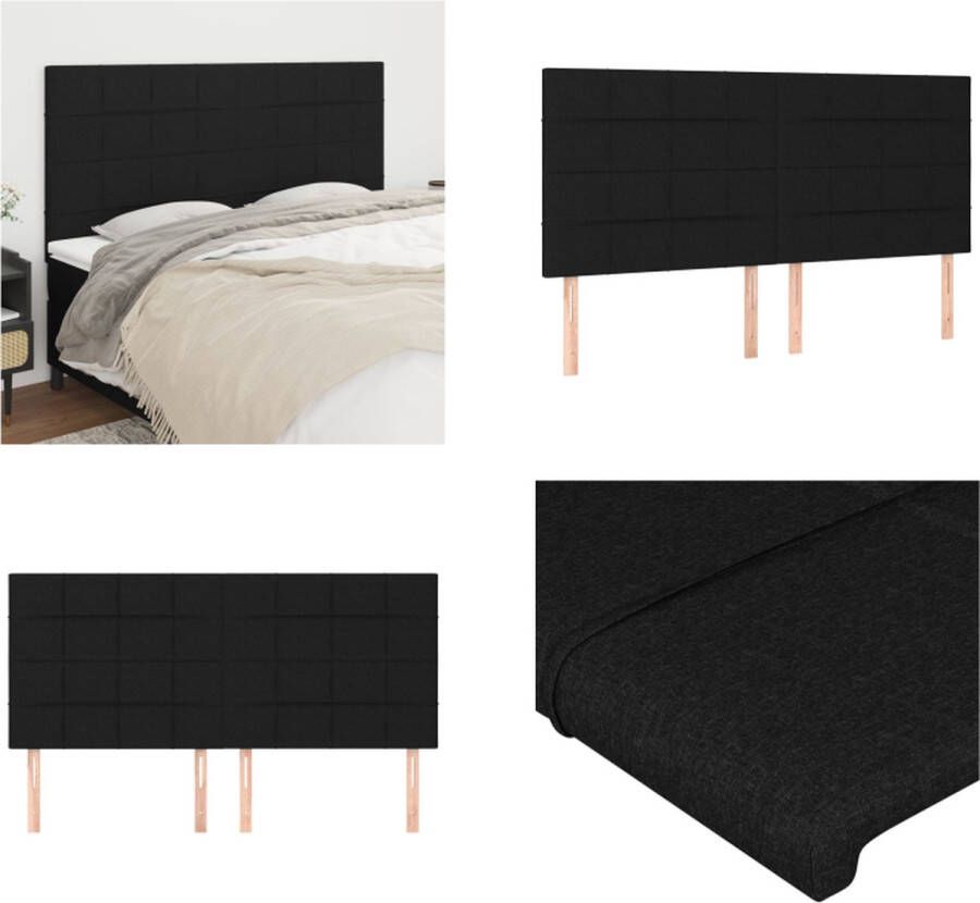 The Living Store Hoofdbord Bedaccessoires 160 x 5 x 118 128 zwart Hoofdboard Hoofdborden Beddecoratie Slaapkamers Stoffen Hoofdborden - Foto 2
