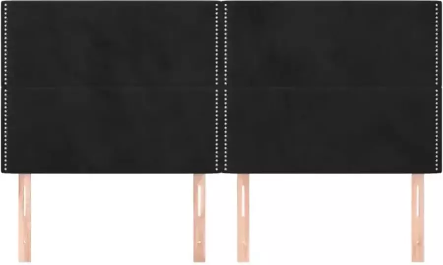 VidaXL Hoofdborden 4 st 90x5x78 88 cm fluweel zwart - Foto 3