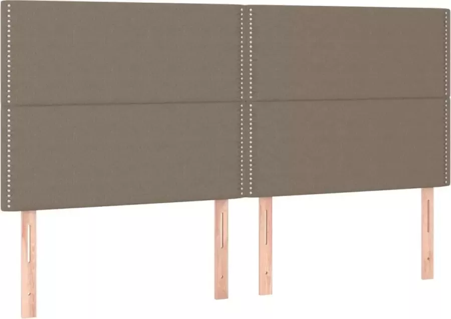 VidaXL Hoofdborden Set van 4 Stof Taupe 90x5x78 88 cm Klassieke Hoofdbord Bedhoofd Stoffen Hoofdbord Taupecleur Tapijt Bedroom Decoratie Slaapkamerstijl - Foto 2