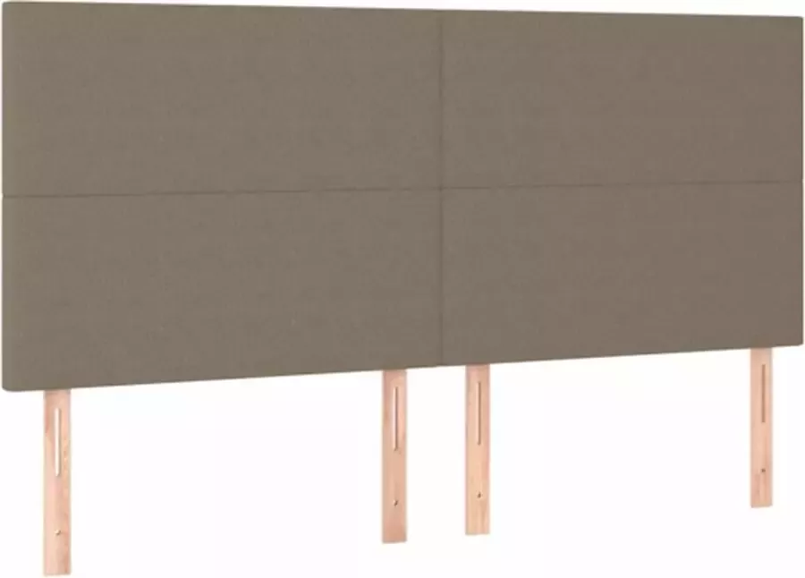 VIDAXL Hoofdborden 4 st 90x5x78 88 cm stof taupe - Foto 5