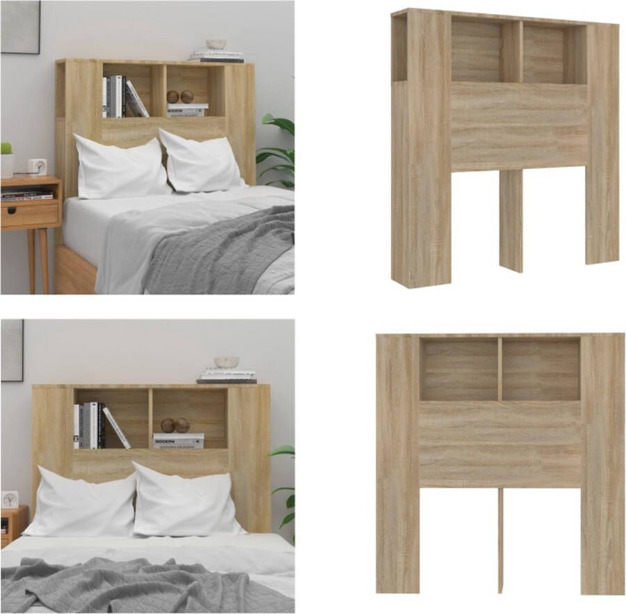 VidaXL Hoofdbordkast 100x18-5x104-5 cm sonoma eikenkleurig Hoofdbordkast Hoofdbordkasten Hoofdeindekast Hoofdbord Kast - Foto 2