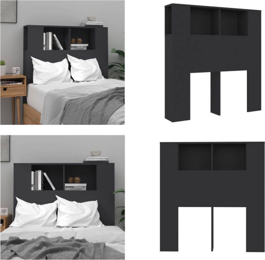 VidaXL Hoofdbordkast 100x18-5x104-5 cm zwart Hoofdbordkast Hoofdbordkasten Hoofdeindekast Hoofdbord Kast