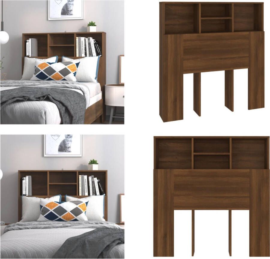 VidaXL Hoofdbordkast 100x19x103-5 cm bruineikenkleurig Hoofdbordkast Hoofdbordkasten Hoofdeindekast Hoofdbord Kast