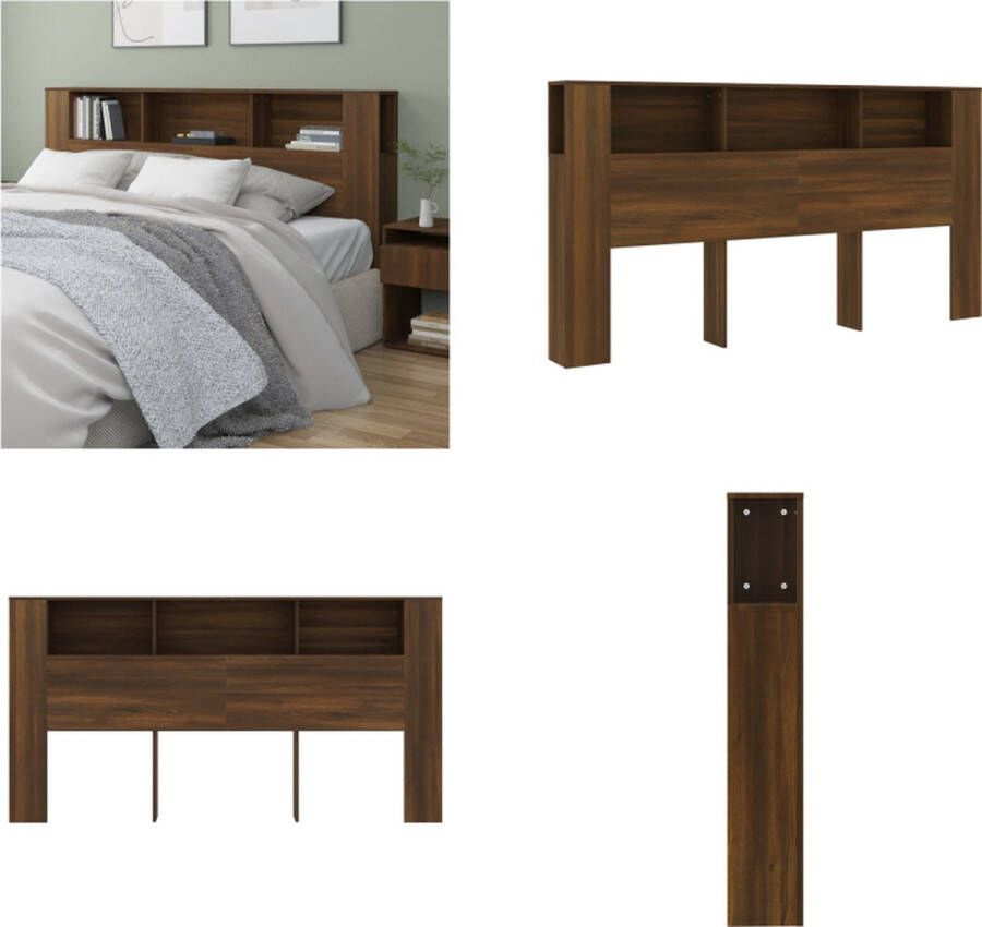 VidaXL Hoofdbordkast 200x18-5x104-5 cm bruineikenkleurig Hoofdbordkast Hoofdbordkasten Hoofdeindekast Hoofdbord Kast
