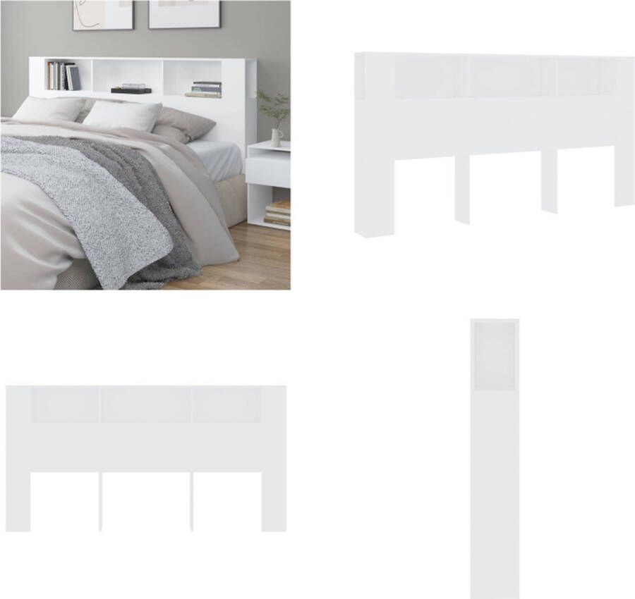 VidaXL Hoofdbordkast 200x18-5x104-5 cm wit Hoofdbordkast Hoofdbordkasten Hoofdeindekast Hoofdbord Kast - Foto 2