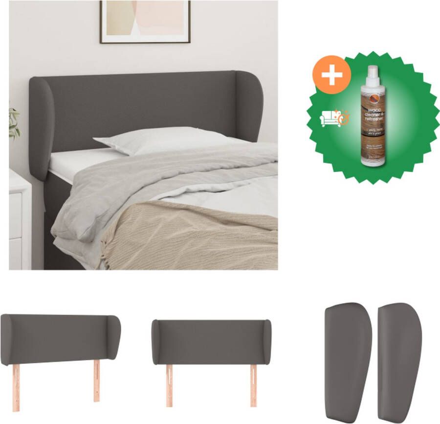 VidaXL Hoofdbord Klassiek ontwerp Duurzaam kunstleer Verstelbare hoogte Stevige poten Comfortabele ondersteuning Kleur- grijs Afmetingen- 83x23x78 88cm Bedonderdeel Inclusief Houtreiniger en verfrisser