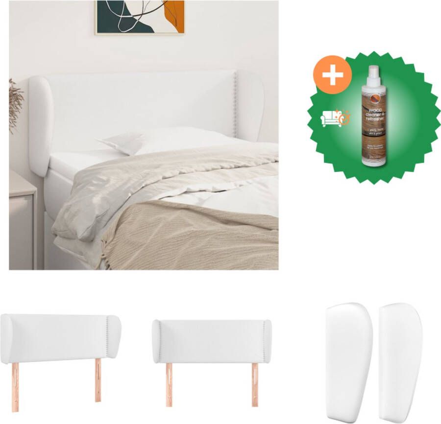 VidaXL Hoofdeind Bedombouw 83 x 23 x 78 88 cm Wit kunstleer Bedonderdeel Inclusief Houtreiniger en verfrisser