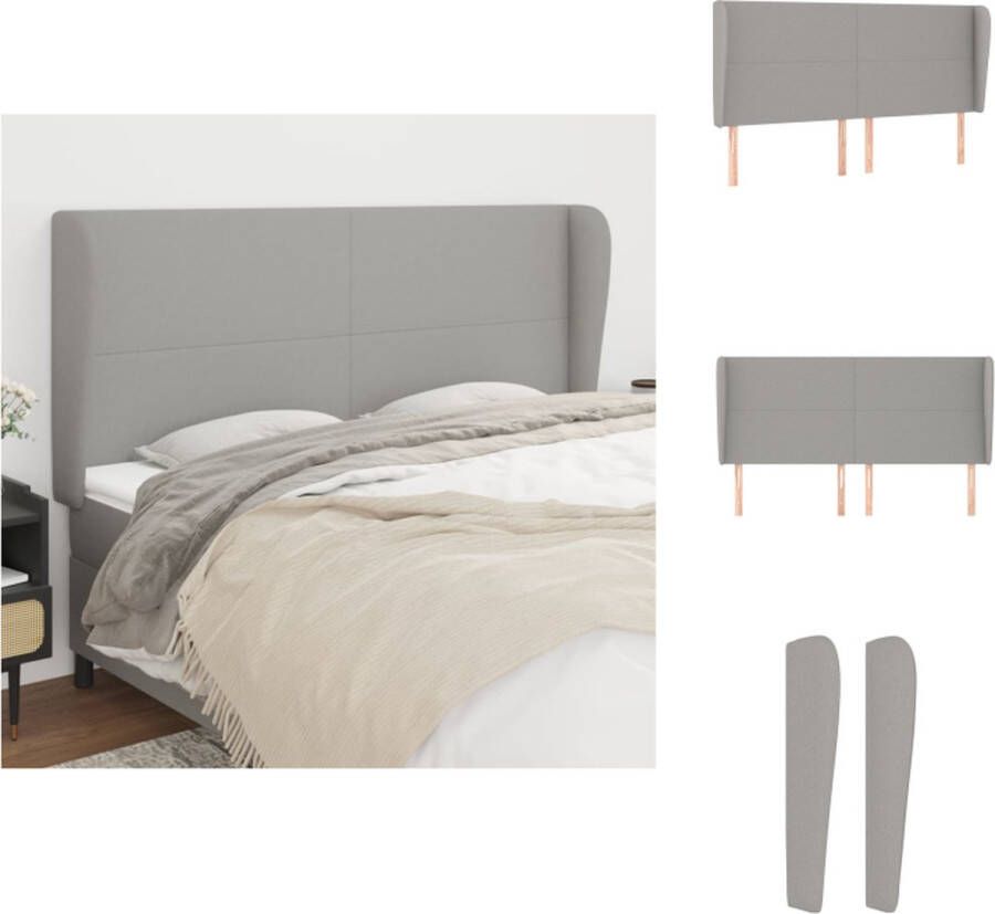 VidaXL Hoofdbord Lichtgrijs Verstelbare Hoogte Duurzaam Materiaal Stevige Houten Poten Comfortabele Ondersteuning Bedonderdeel - Foto 2