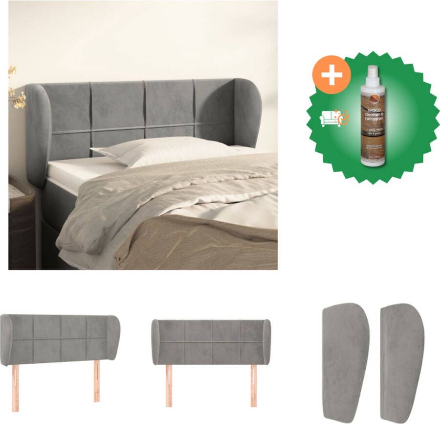 VidaXL Hoofdeind Hoofdbord 83x23x78 88cm Lichtgrijs Polyester Hout Lariks Bedonderdeel Inclusief Houtreiniger en verfrisser