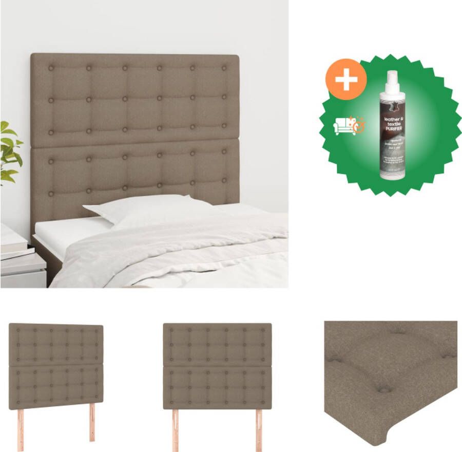 VidaXL Hoofdbord Hoofdeind 180 x 5 x 78 88 cm Taupe Stof Houten Poten Verstelbare Hoogte Bedonderdeel Inclusief Reiniger