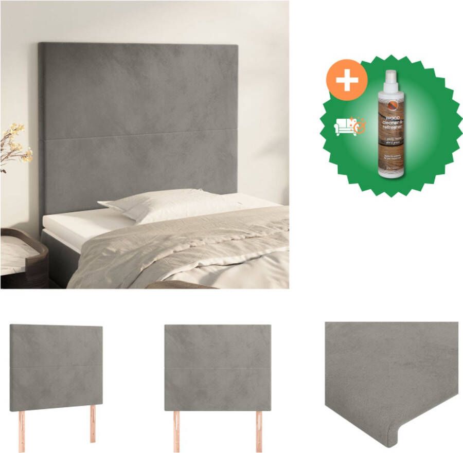 VidaXL Hoofdeind Hoofdbord bed verstelbare hoogte comfortabele ondersteuning lichtgrijs 100x5x118 128cm Bedonderdeel Inclusief Houtreiniger en verfrisser