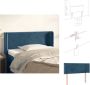 VidaXL Hoofdeind Hoofdbord Donkerblauw 93 x 16 x 78 88 cm Fluweel Bedonderdeel - Thumbnail 1