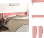 VidaXL Hoofdeind Hoofdbord Fluwelen stof Houten poten Verstelbare hoogte Comfortabele ondersteuning Roze Afmetingen 203 x 23 x 78 88 cm Bedonderdeel - Thumbnail 1